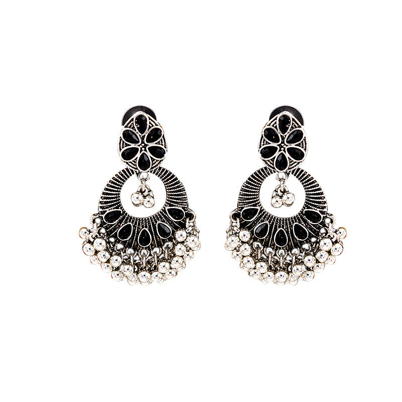 Wholesale Silver Pin Hollow Crystal Alloy Earrings